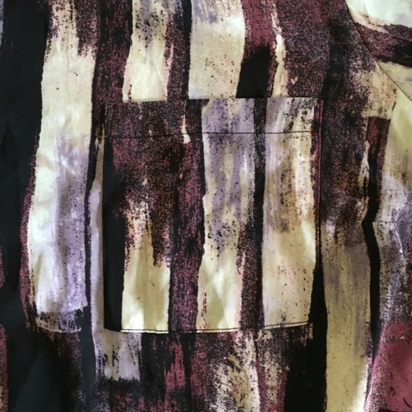 Simply Vera Vera Wang Essential Popover Top Blouse Plus Sz 3X Purple Abstract - Picture 5 of 16